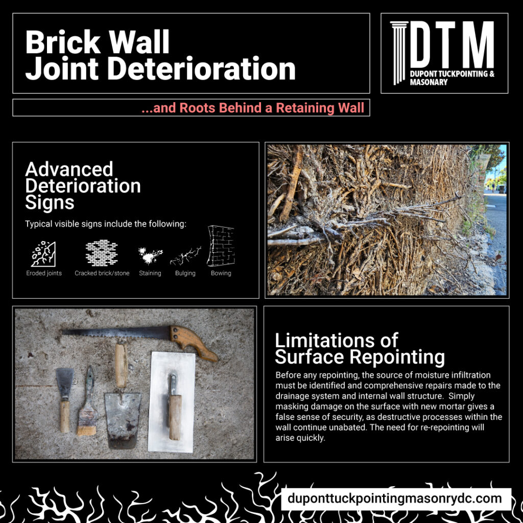 brick wall joint deterioration