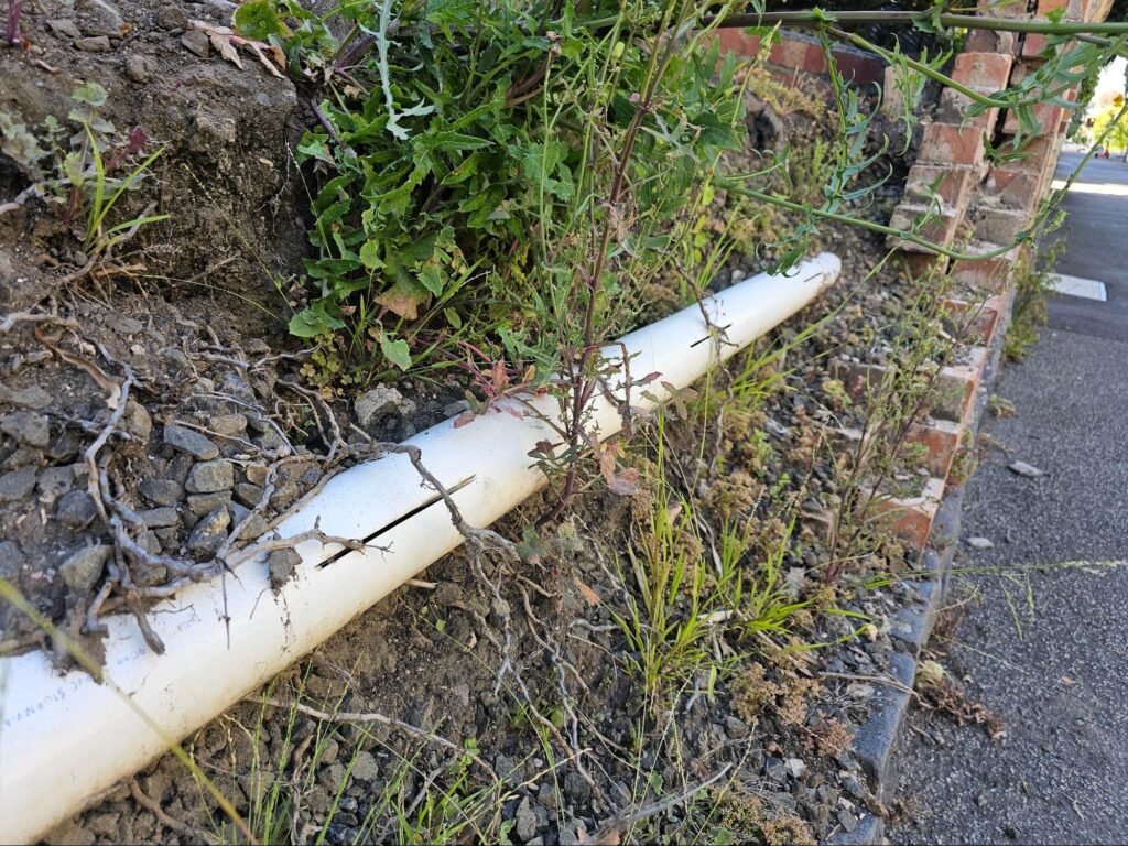 gravel fill at retaining walls
