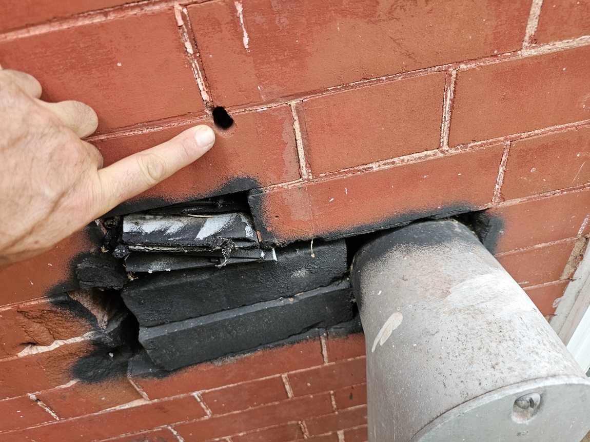 screw was installed into the mortar joint - fastening