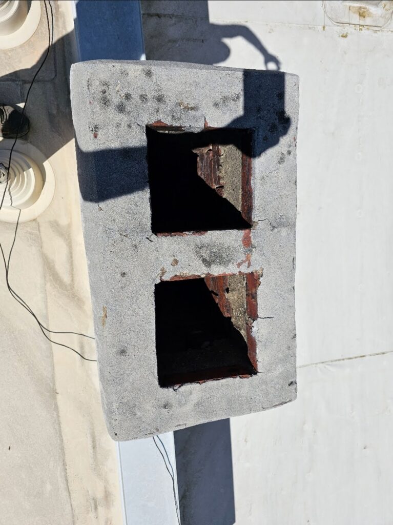 the top of the same chimney