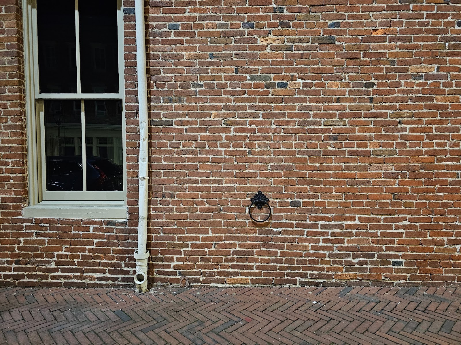 Detailed shot of weathered Horse Binding Ring attached to masonry