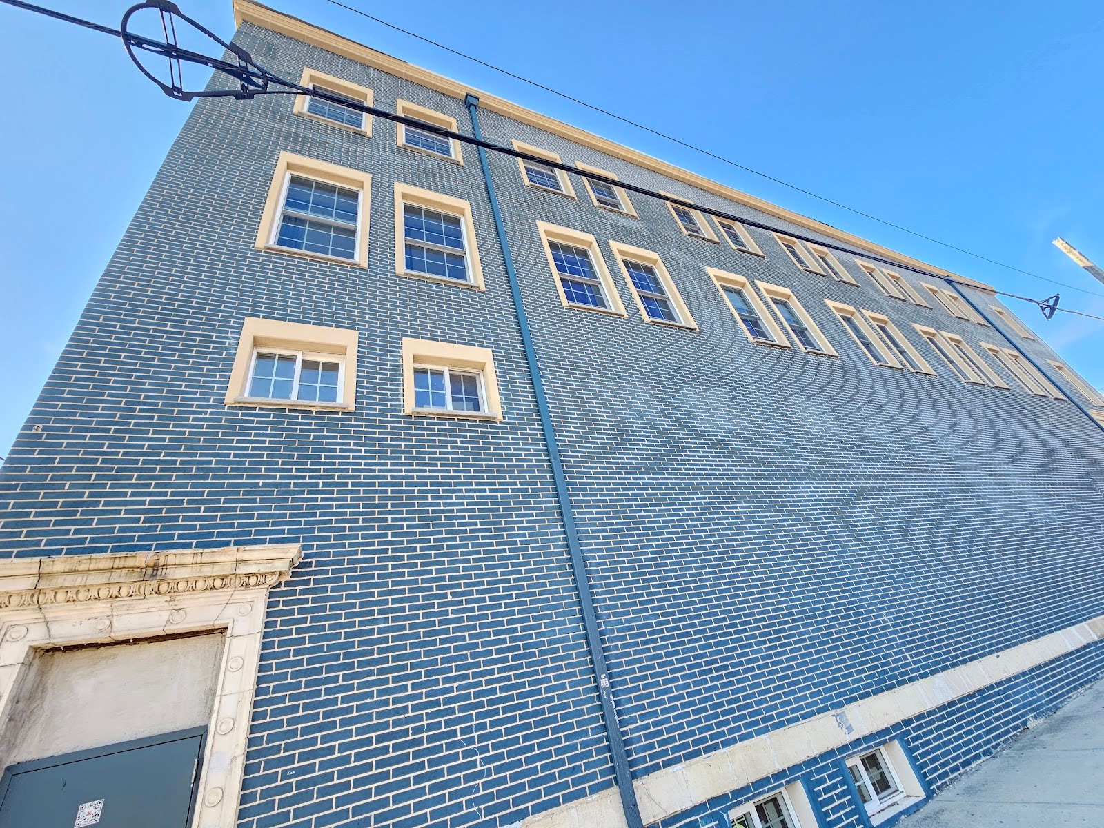 Painted Brick Faces detail showing color contrast with mortar joints