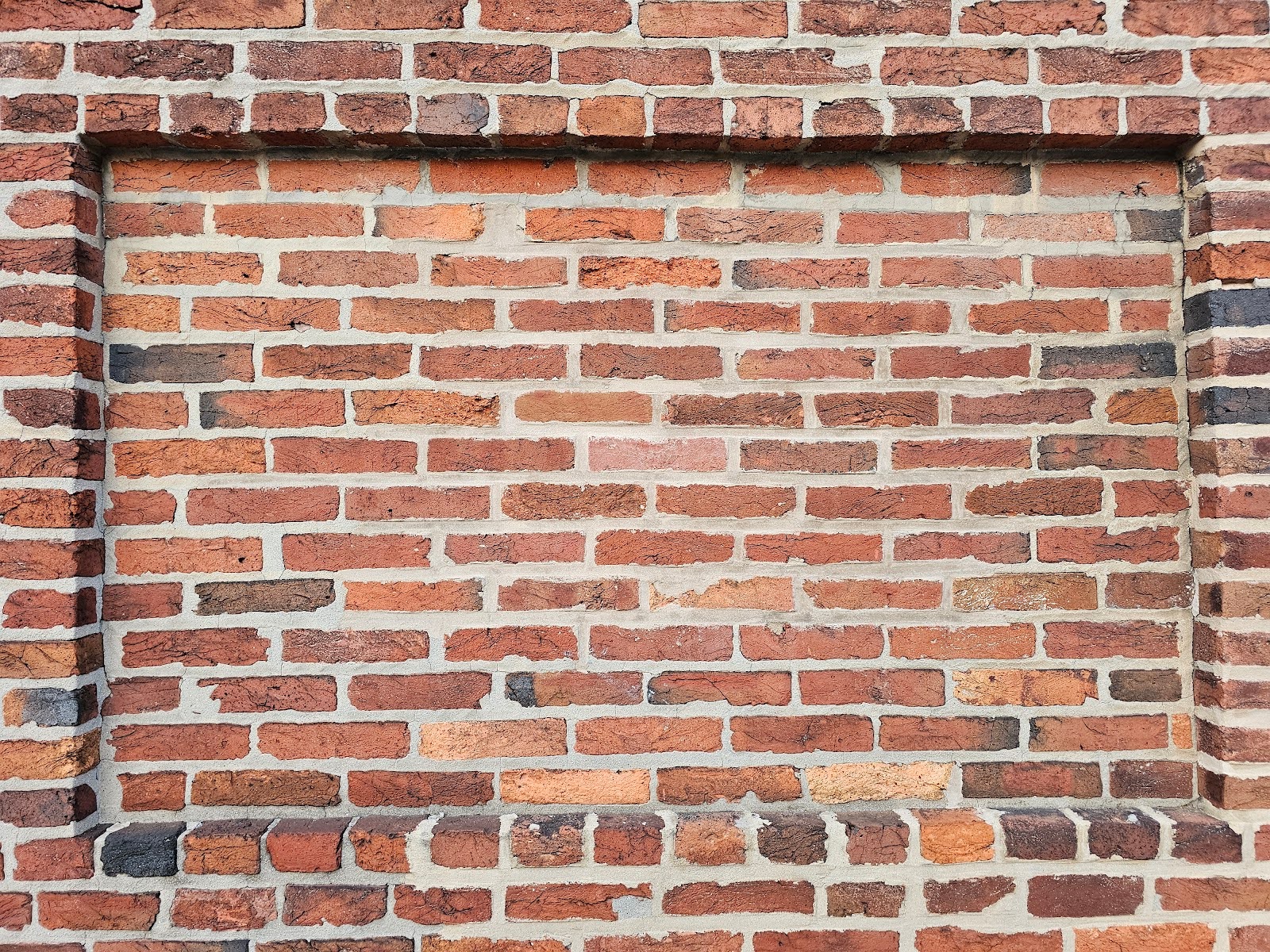 visual comparison between the panel brick and the surrounding brick