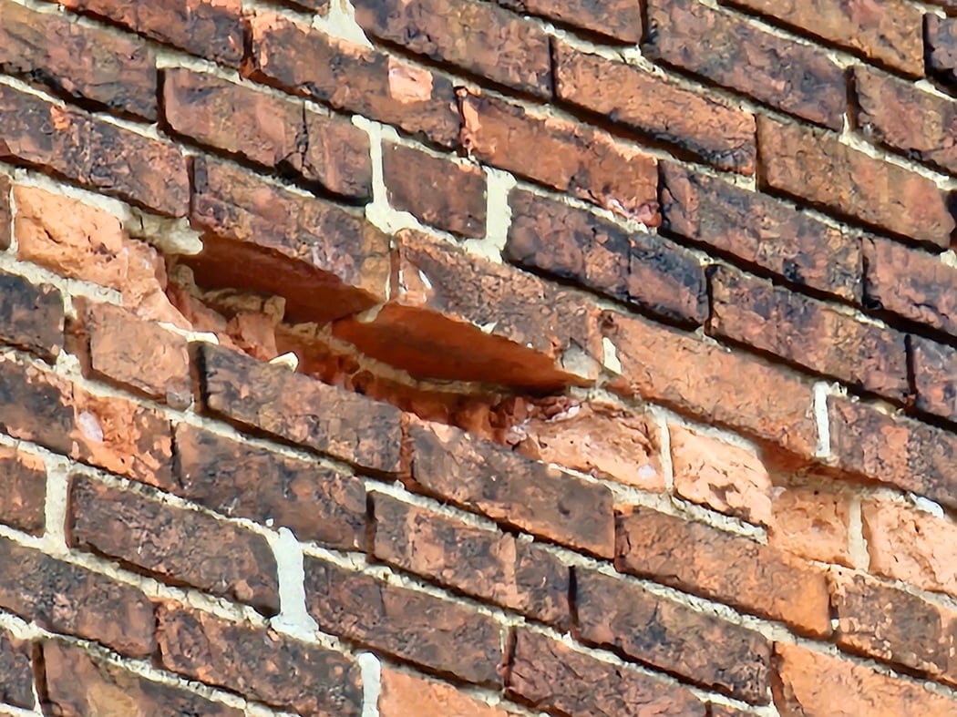 bricks on the wall of the building