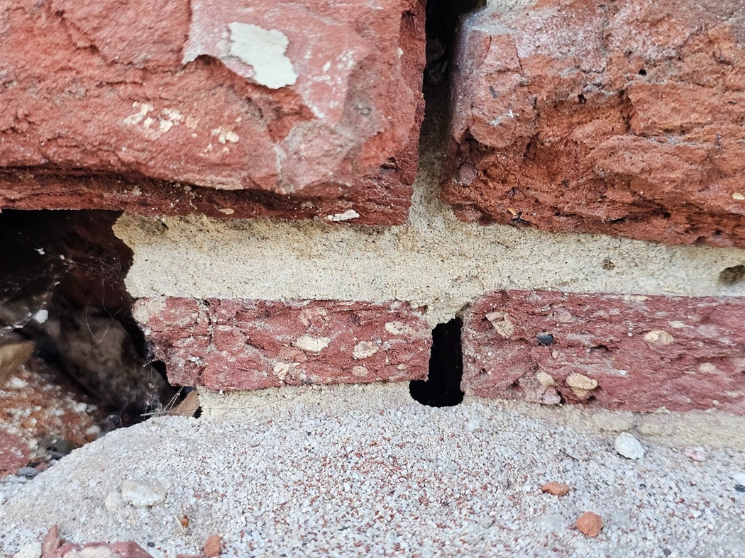 big open areas in the parts of this wall