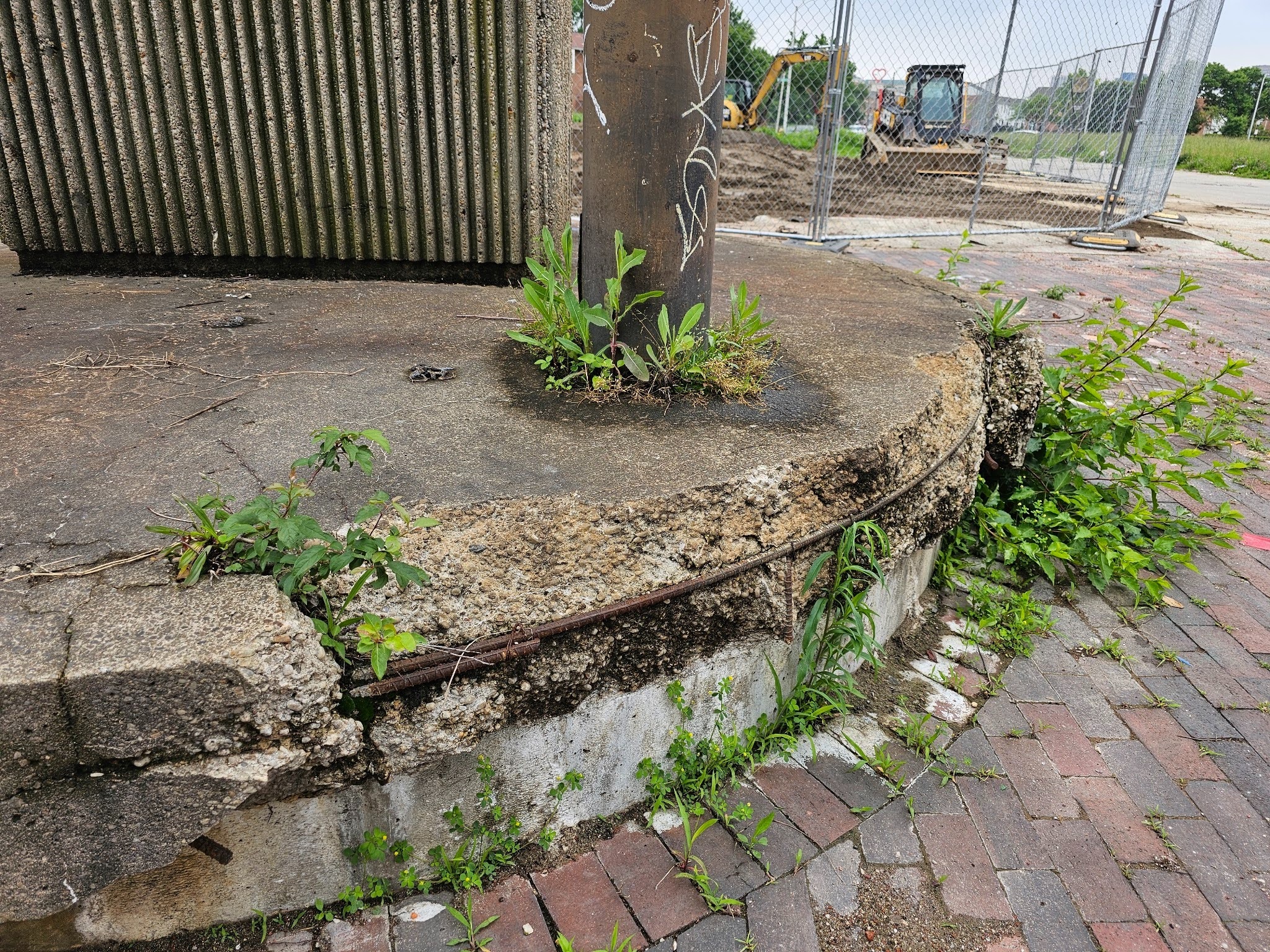 Rebar on a Radius Exposed in Deteriorated Concrete